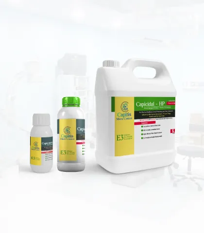 Capicidal-HP sterilization liquid bottles, Capitis Micro Control
