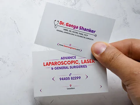 Laser Surgicare business card for Dr. V. Ganga Shanker