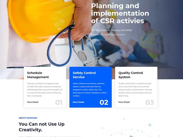 Saksham Occupational Health Services website